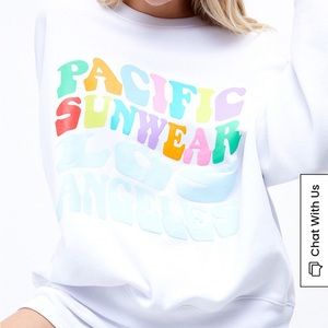 PacSun Pacific Sunwear Rainbow Boyfriend Sweatshirt